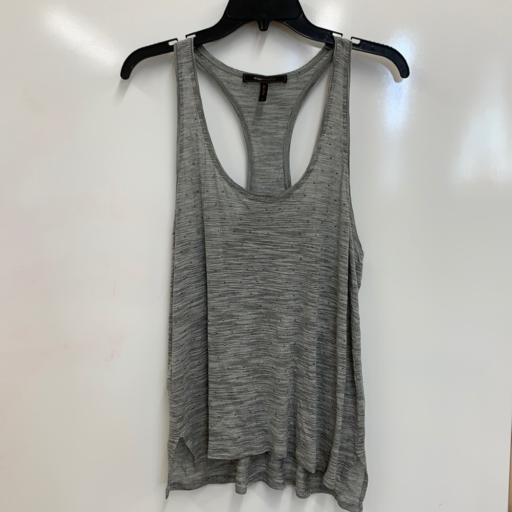 BCBGMAXAZRIA gray racerback tank top Small